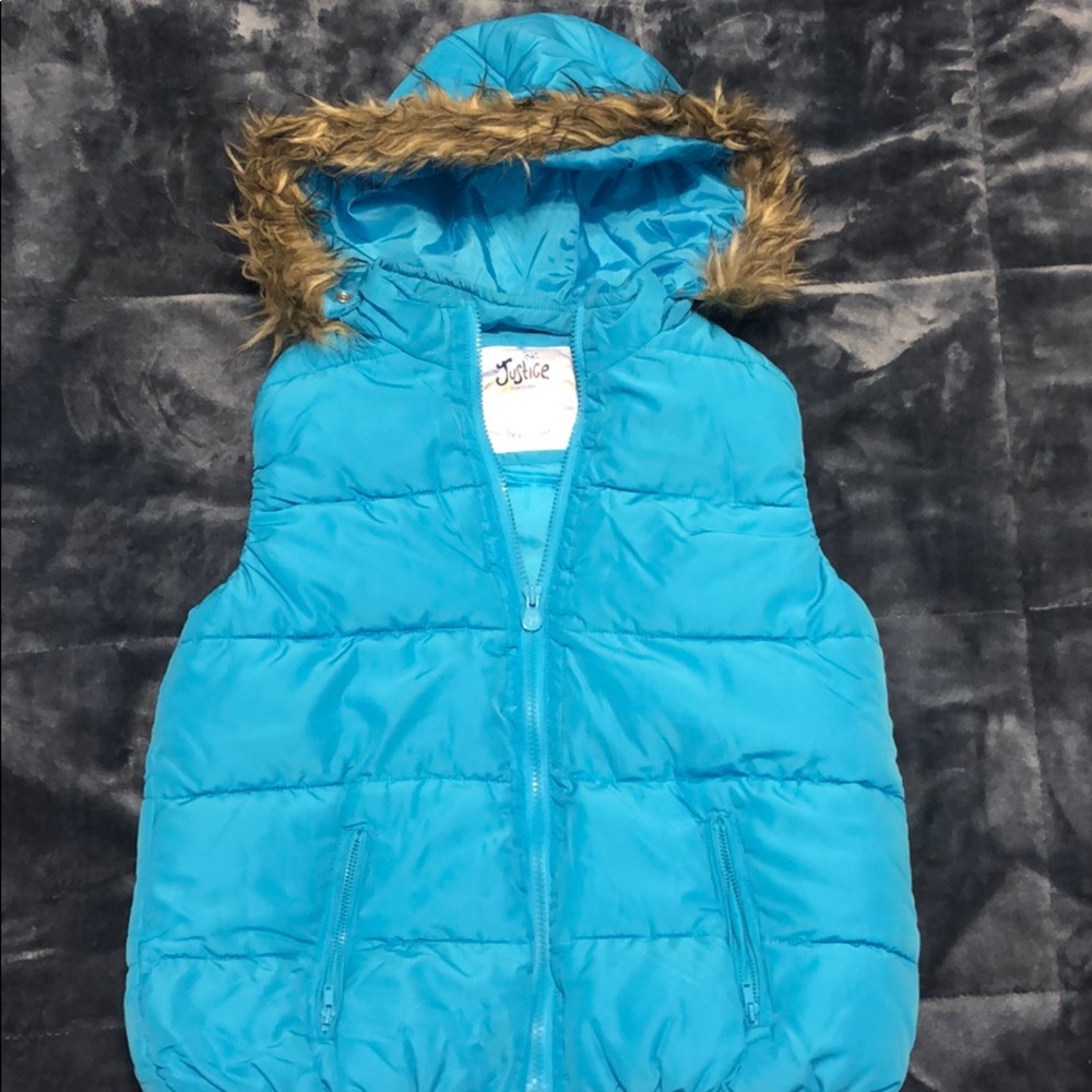 Sleeveless girls puffy vest